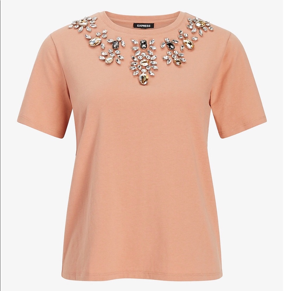 Embellished Crew Neck Tee